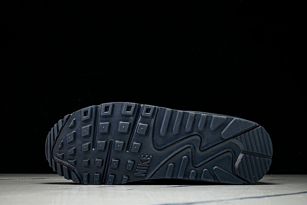 DM0029-401 AIR MAX 90 RETRO AIR CUSHIONED RUNNING SHOES NAVY BLUE/BLACK