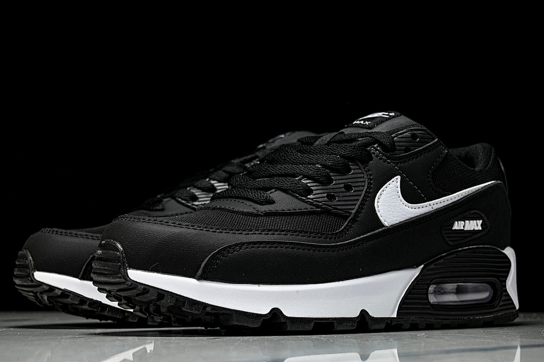 DH8010-002 AIR MAX 90 RETRO AIR CUSHIONED RUNNING SHOES BLACK/WHITE