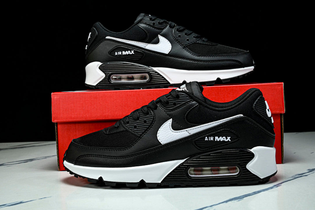 DH8010-002 AIR MAX 90 LTR CLASSIC SPORTS SHOES FOR MALE AND FEMALE COUPLES WHITE/BLACK