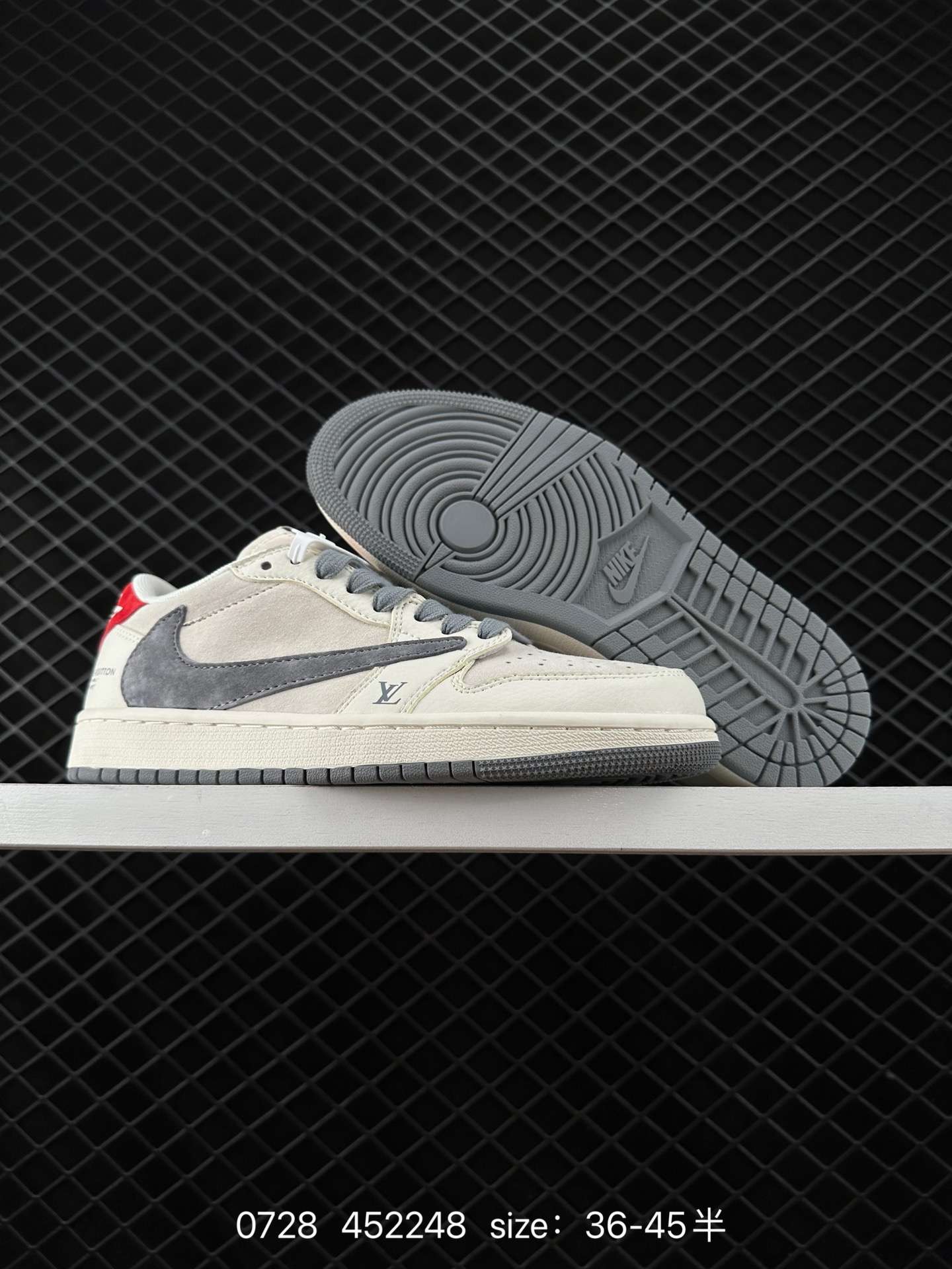 24 Overseas popular models are on sale in limited edition! Corporate-level Travis Scott x Fragment Design x Jordan Air Jordan Low OG SP LV joint-"Beige Gray Red Pig Eight" multi-party joint