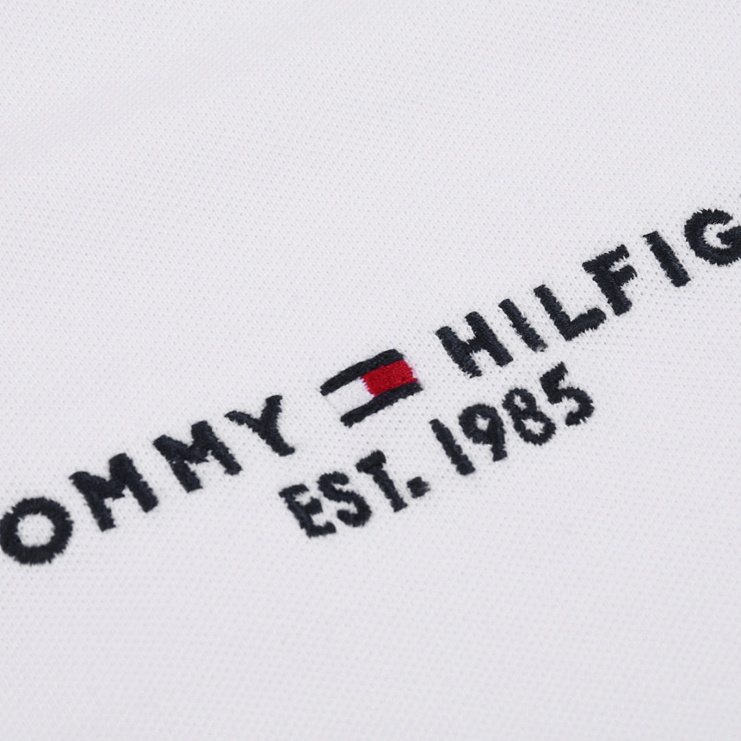 TommyEmbroideryLapel Long Sleeve Polo Shirt