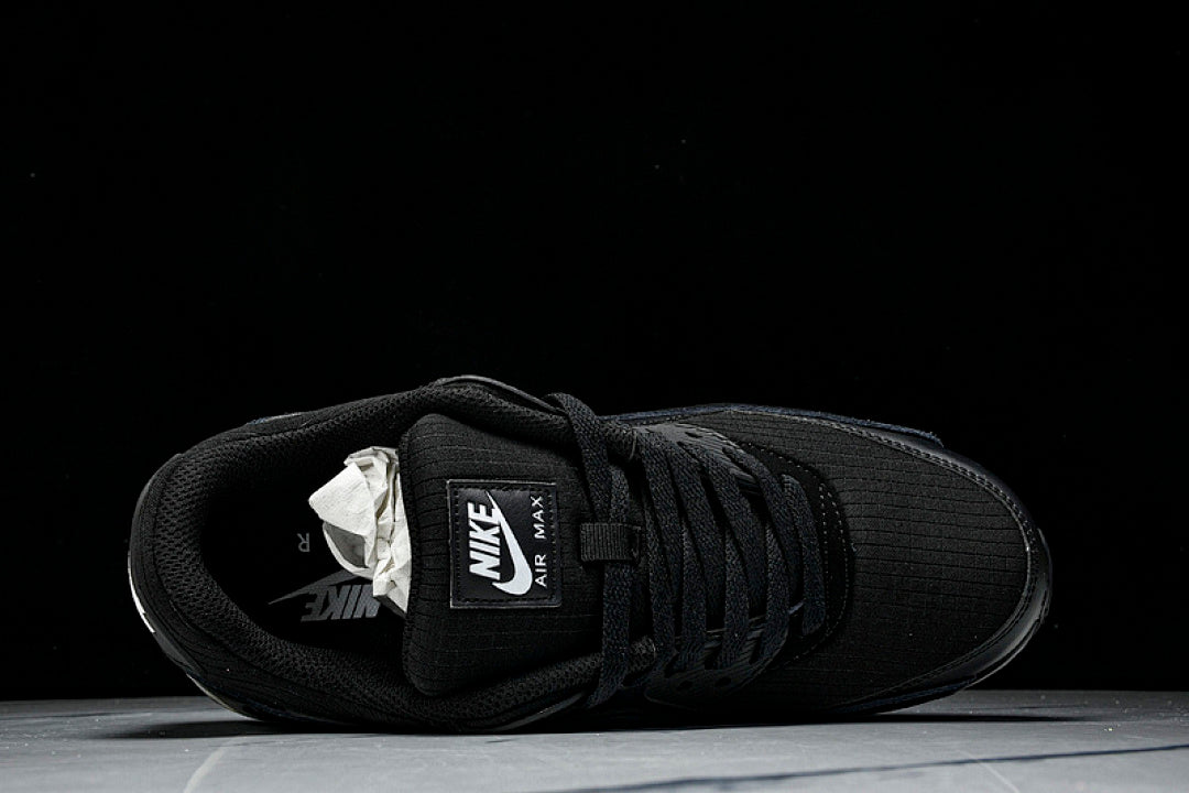 AJ1285-019 AIR MAX 90 RETRO AIR CUSHIONED RUNNING SHOES BLACK/INKINESS