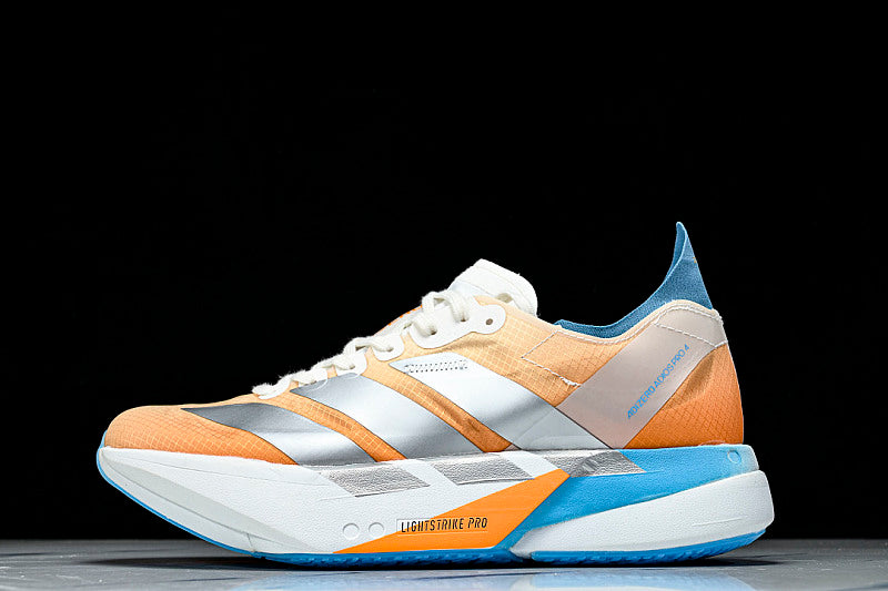 KH6360 ADIZERO ADIOS 4 M LOW-TOP RUNNING SHOES ORANGE/SILVER/BLUE/WHITE