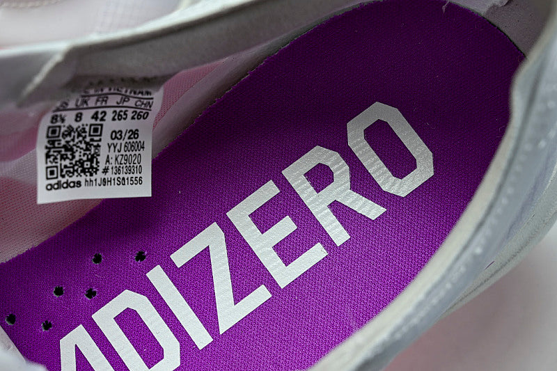KZ9020 ADIZERO ADIOS PRO 4 FOOTWEAR WHITE/LUCID RED/SHOCK PURPLE