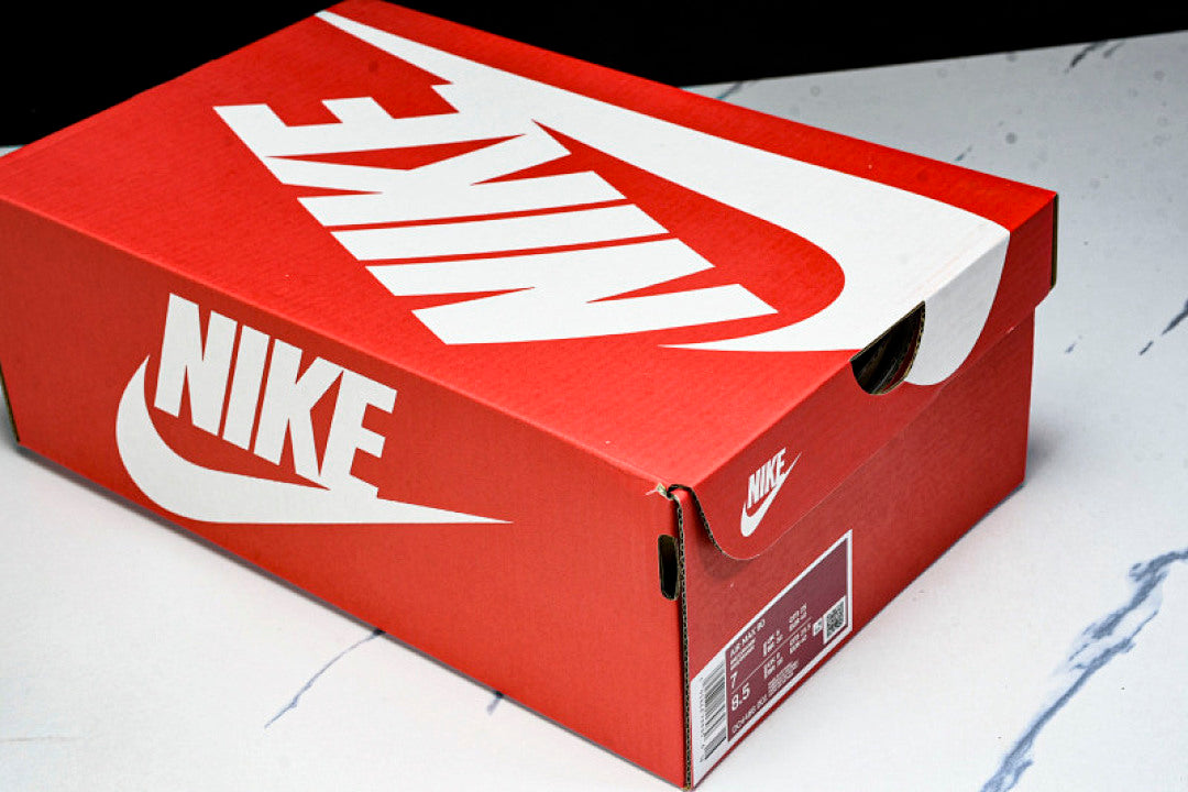 DC4466-001 AIR MAX 90 TRENDY COUPLE LOW TOP AIR CUSHIONED CASUAL LIGHT GRAY/DARK GRAY/ORANGE