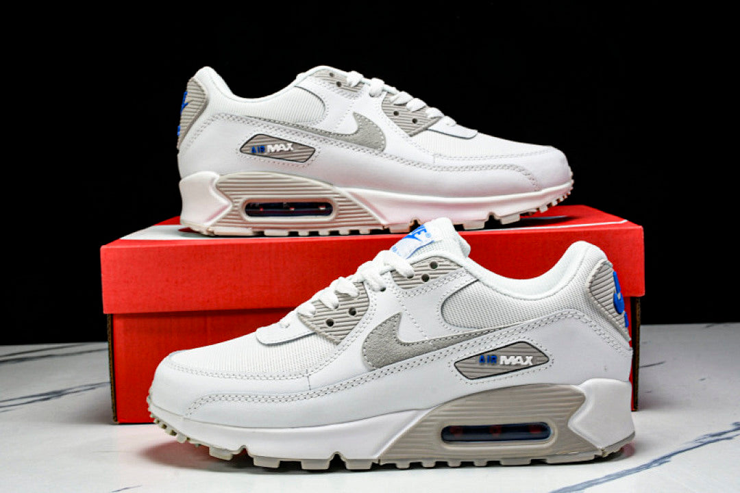 FZ7186 100 AIR MAX 90 WHITE/GREY/BLUE