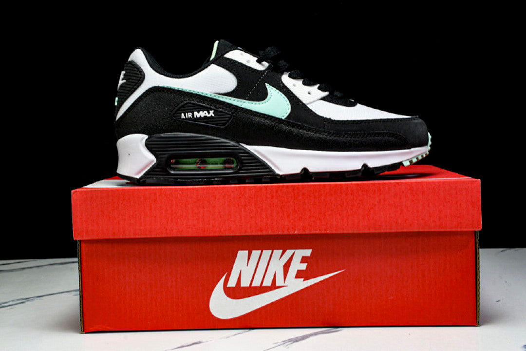 DH4619-100 AIR MAX 90 TRENDY COUPLE LOW TOP AIR CUSHIONED CASUAL WHITE/ICE BLUE/BLACK