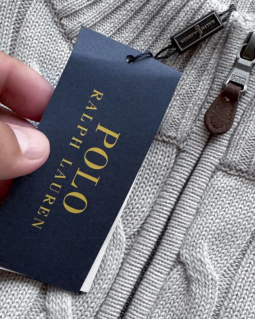 Ralph Lauren Cable-Knit Half-Zip Stand-Collar Sweater RL2502