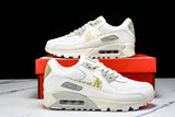 AJ1285-018 AIR MAX 90 TRENDY COUPLE LOW TOP AIR CUSHIONED CASUAL WHITE/LIGHT GRAY/BEIGE