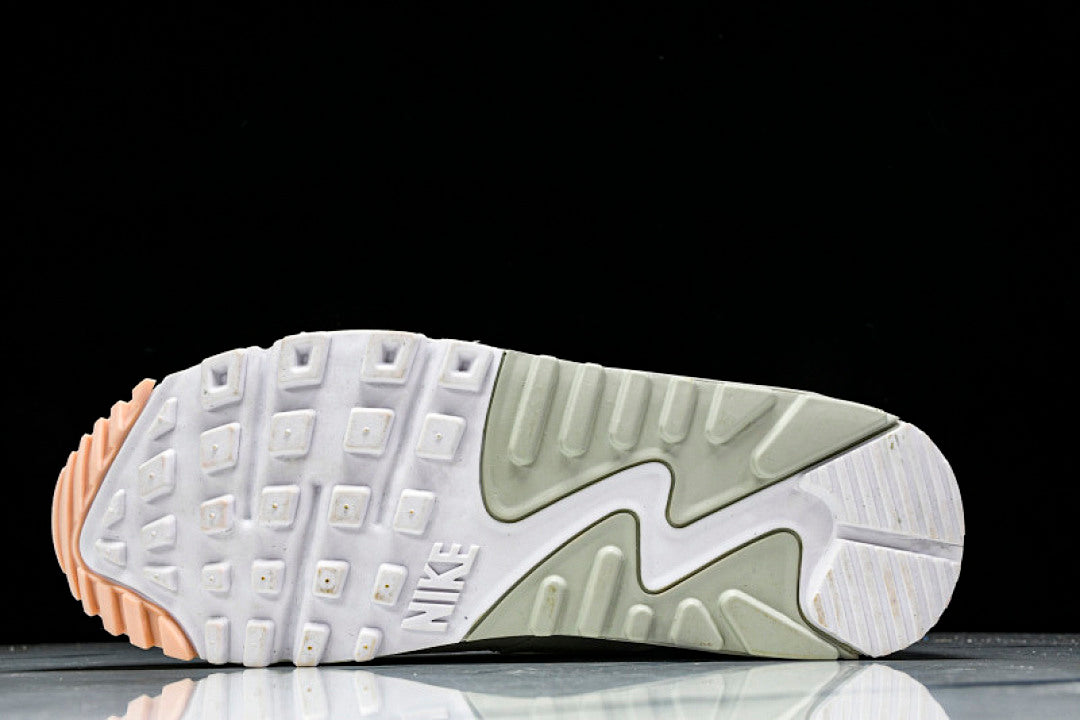 AJ1285-018 AIR MAX 90 TRENDY COUPLE LOW TOP AIR CUSHIONED CASUAL WHITE/LIGHT GRAY/BEIGE