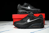 HV4517-002 AIR MAX 90 RETRO AIR CUSHIONED RUNNING SHOES BLACK/LIGHT GRAY