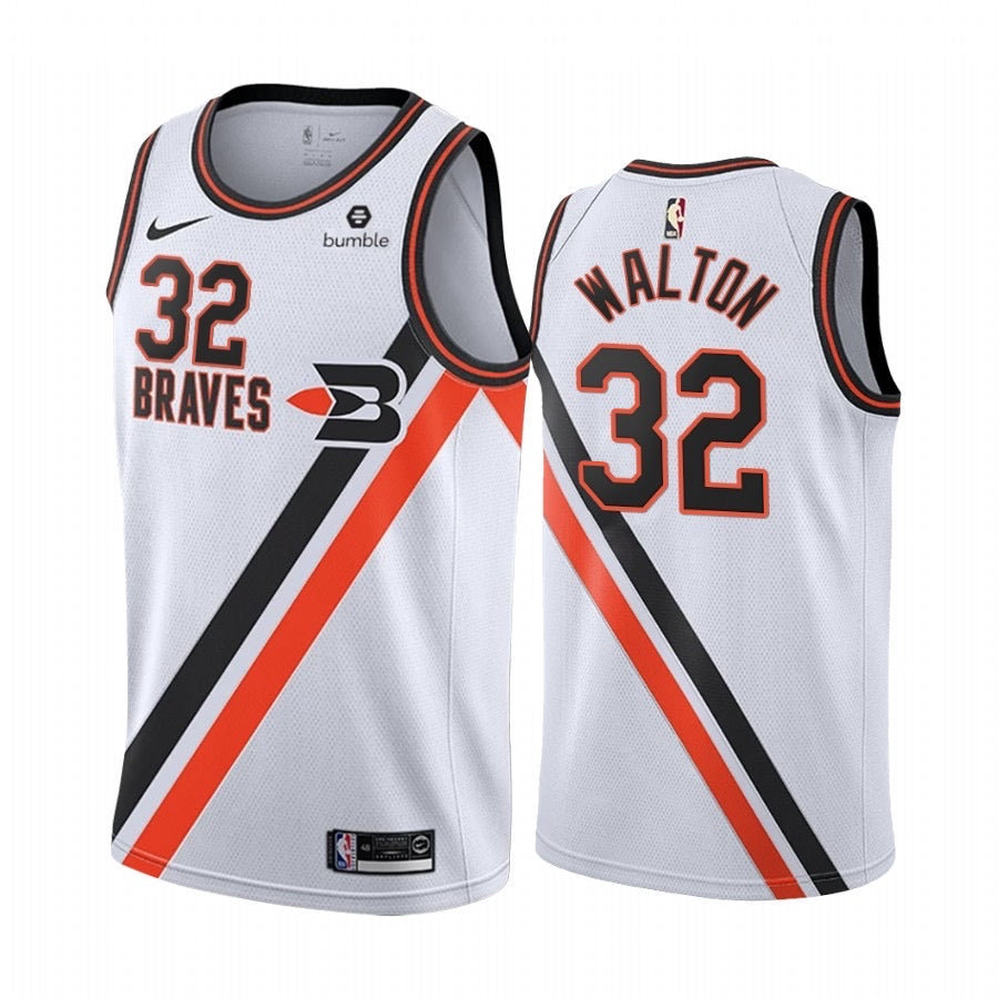 Braves white/red 32 walton jersey