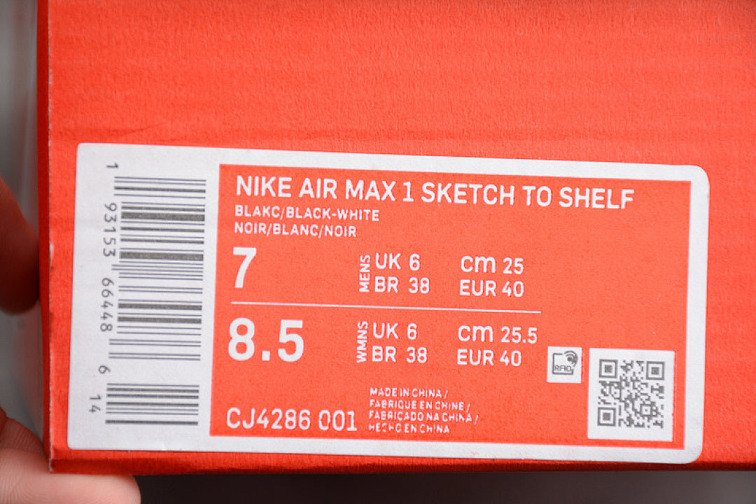 AIR MAX 1 TINKER SKETCH TO SHELF BLACK/WHITE