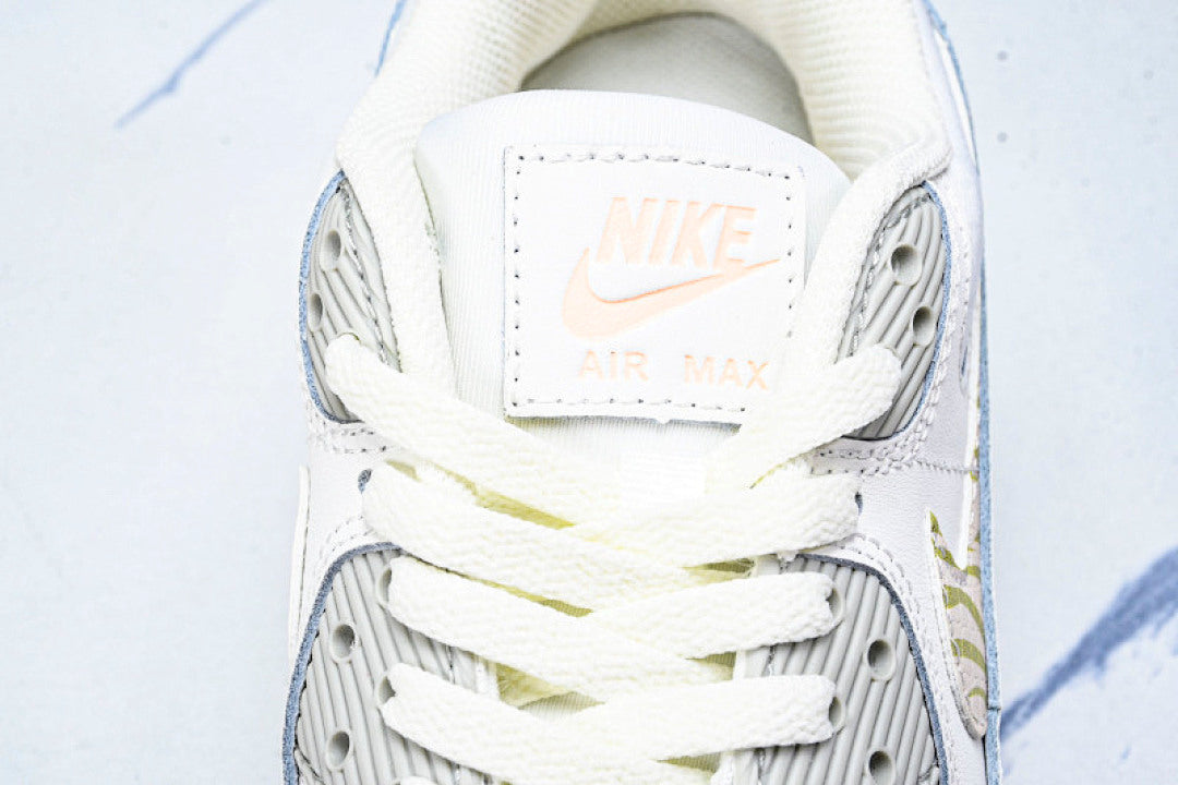 AJ1285-018 AIR MAX 90 TRENDY COUPLE LOW TOP AIR CUSHIONED CASUAL WHITE/LIGHT GRAY/BEIGE