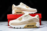 DH8010-004 AIR MAX 90 RETRO AIR CUSHIONED RUNNING SHOES BROWN POWDER/WHITE