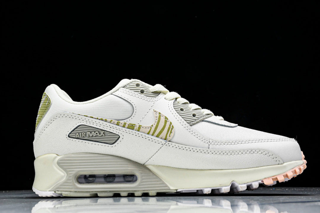AJ1285-018 AIR MAX 90 TRENDY COUPLE LOW TOP AIR CUSHIONED CASUAL WHITE/LIGHT GRAY/BEIGE
