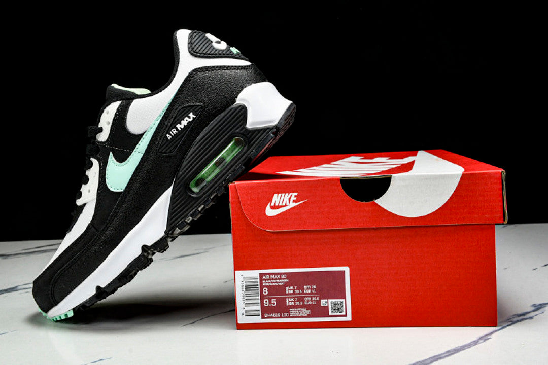 DH4619-100 AIR MAX 90 TRENDY COUPLE LOW TOP AIR CUSHIONED CASUAL WHITE/ICE BLUE/BLACK