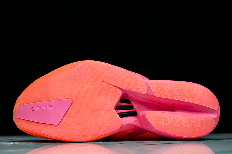 KJ3062 ADIZERO ADIOS 4 M LOW-TOP RUNNING SHOES PINK/ORANGE/PINK