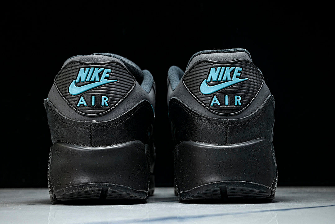 IF0670-002 AIR MAX 90 RETRO AIR CUSHIONED RUNNING SHOES BLACK/ANTHRACITE/SKY BLUE