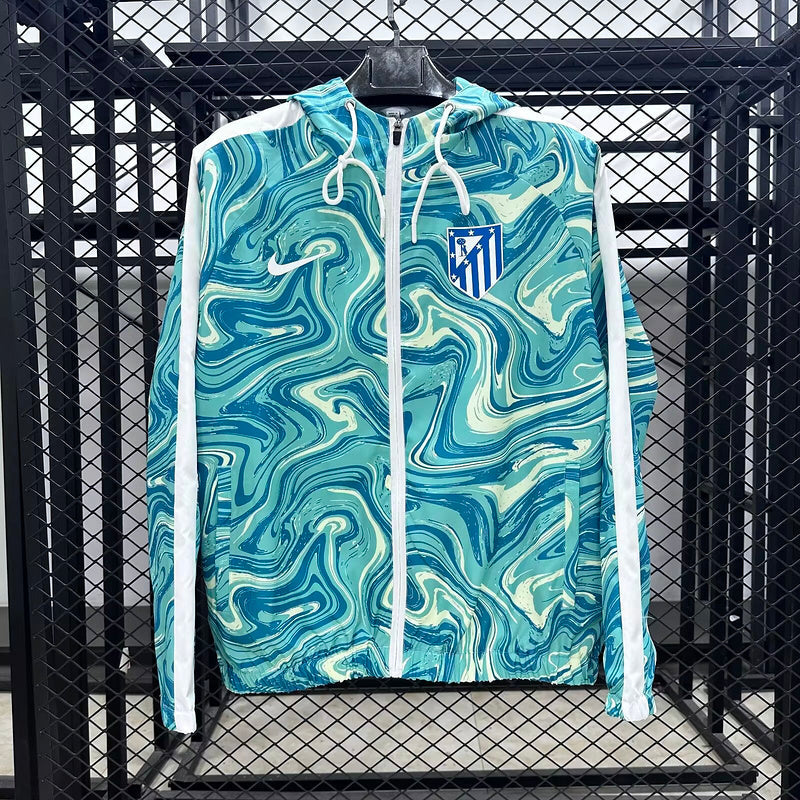 Atletico Madrid Teal Print Windbreaker