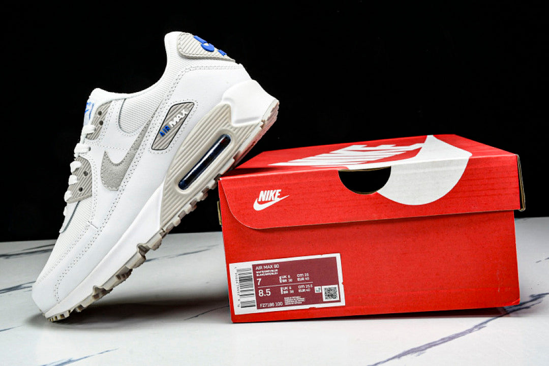 FZ7186 100 AIR MAX 90 WHITE/GREY/BLUE