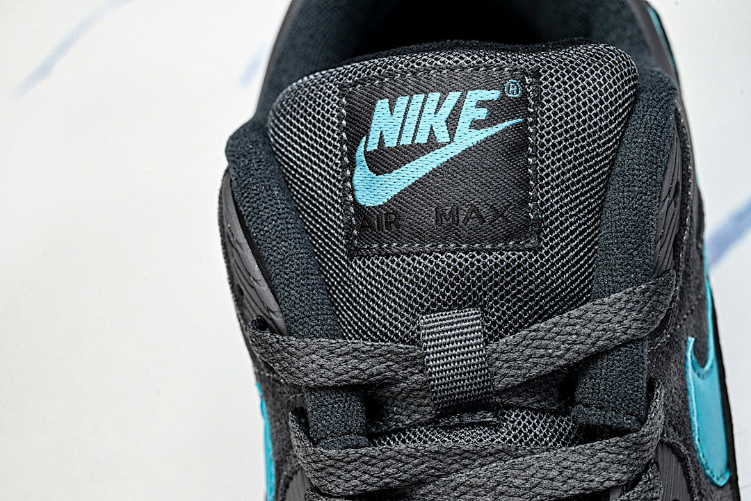 IF0670-002 AIR MAX 90 RETRO AIR CUSHIONED RUNNING SHOES BLACK/ANTHRACITE/SKY BLUE