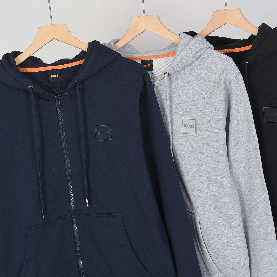 Boss Hooded Zip-Up Sweatshirt Jacket