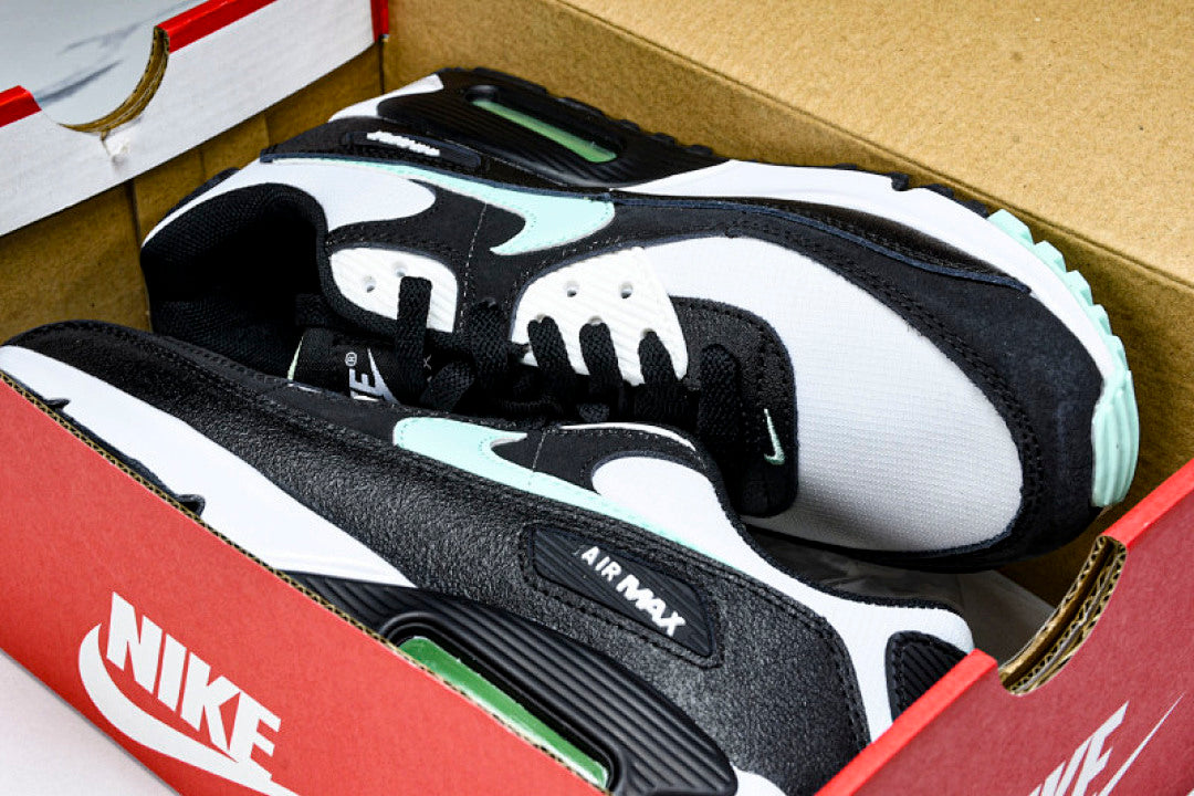 DH4619-100 AIR MAX 90 TRENDY COUPLE LOW TOP AIR CUSHIONED CASUAL WHITE/ICE BLUE/BLACK