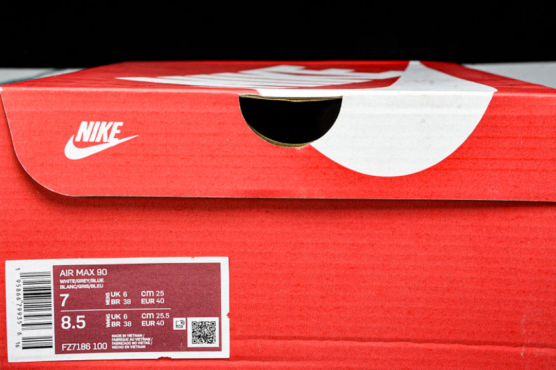 FZ7186 100 AIR MAX 90 WHITE/GREY/BLUE