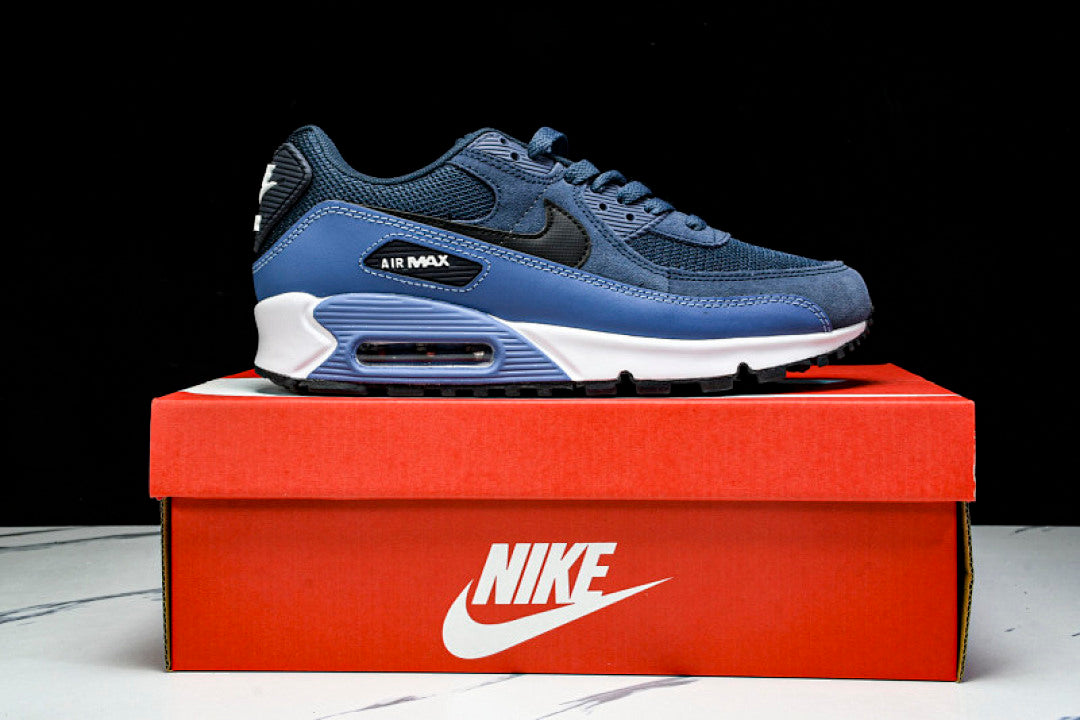 AIR MAX 90 TRENDY COUPLE LOW TOP AIR CUSHIONED CASUAL WHITE/BLACK/NAVY BLUE