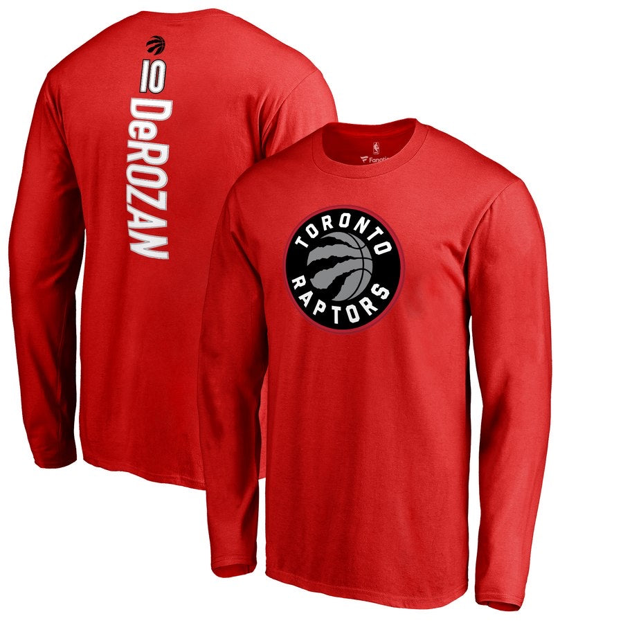 Toronto raptors 10 derozan red long shirt