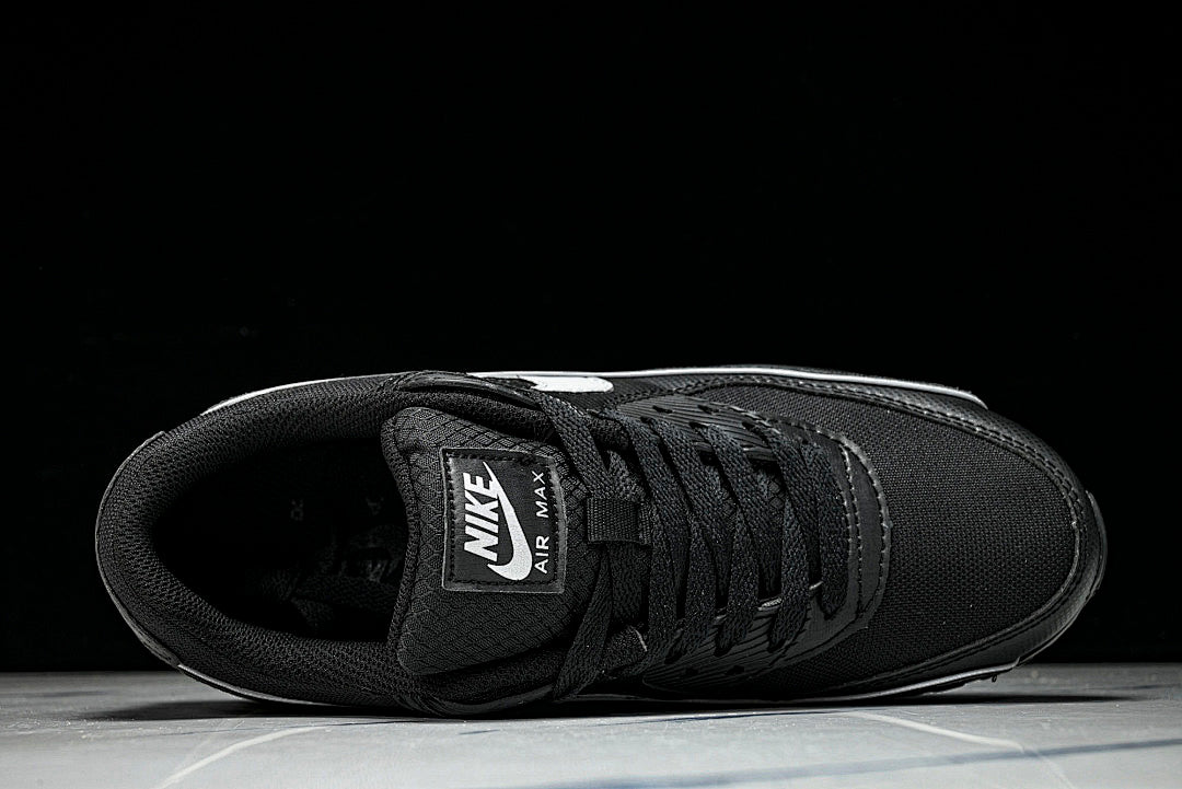 HV4517-002 AIR MAX 90 RETRO AIR CUSHIONED RUNNING SHOES BLACK/LIGHT GRAY