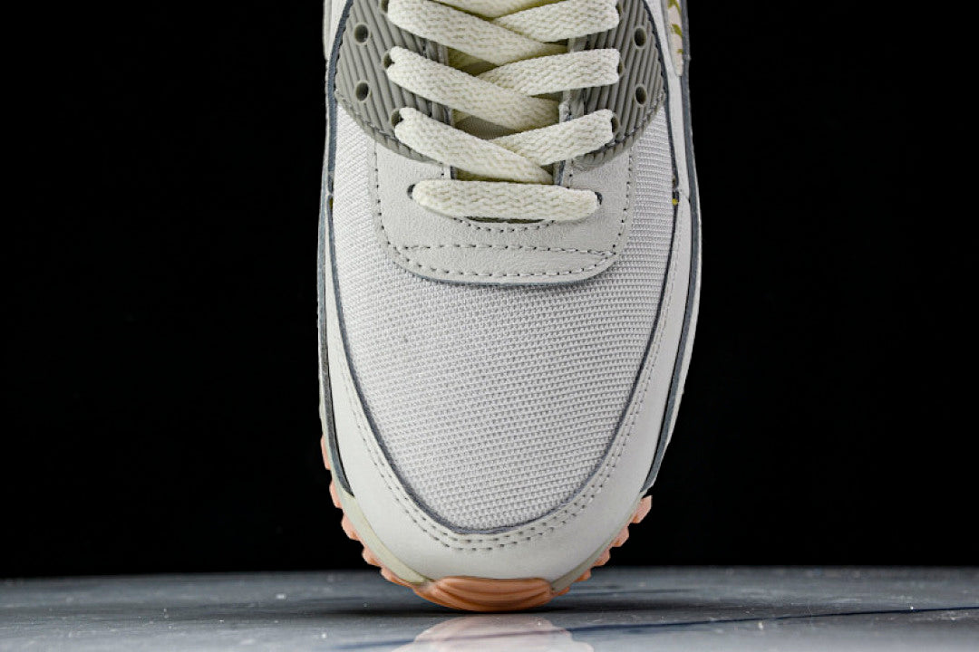 AJ1285-018 AIR MAX 90 TRENDY COUPLE LOW TOP AIR CUSHIONED CASUAL WHITE/LIGHT GRAY/BEIGE