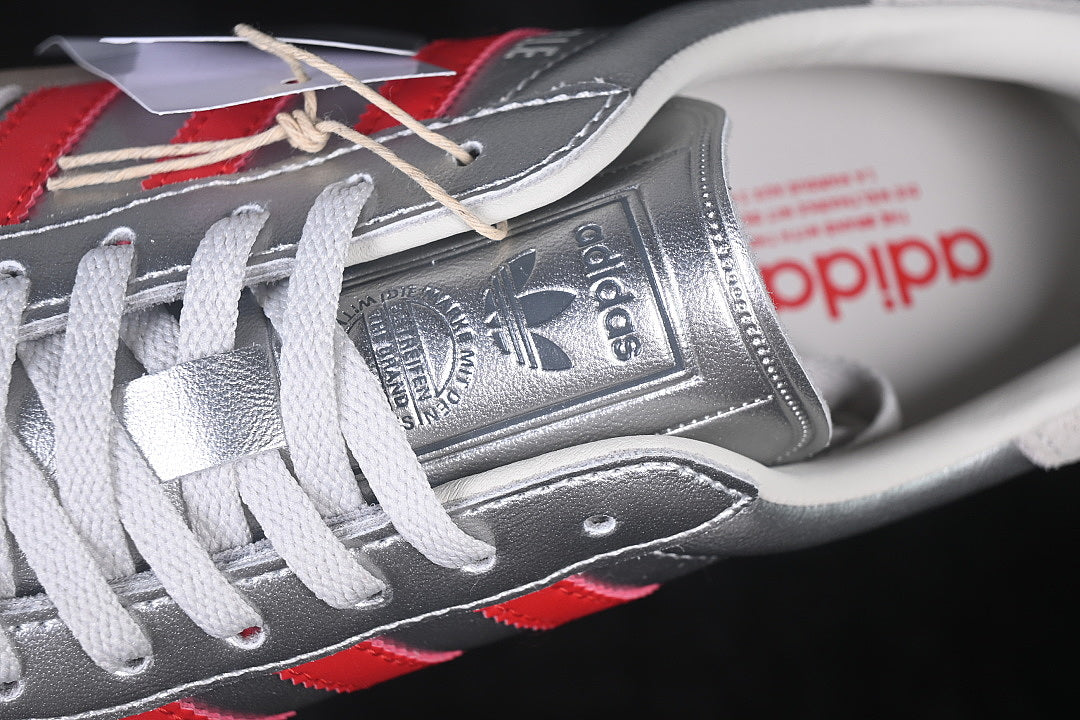 【220】[JR2403]-[GAZELLE INDOOR CLOVER RETRO CASUAL SNEAKERS SILVER/RED]-[WOMAN:35-39]-[MAN:40-45]
