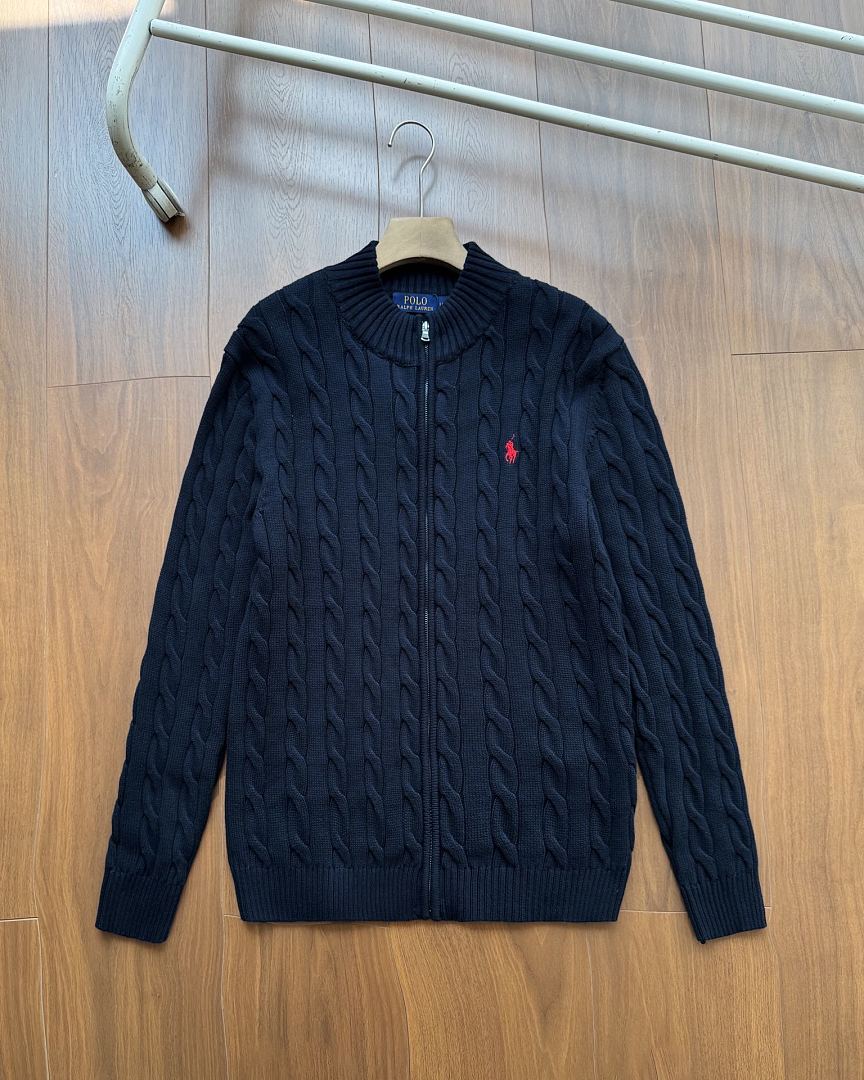 Ralph Lauren Cable-Knit Zip Stand-Collar Sweater RL2503