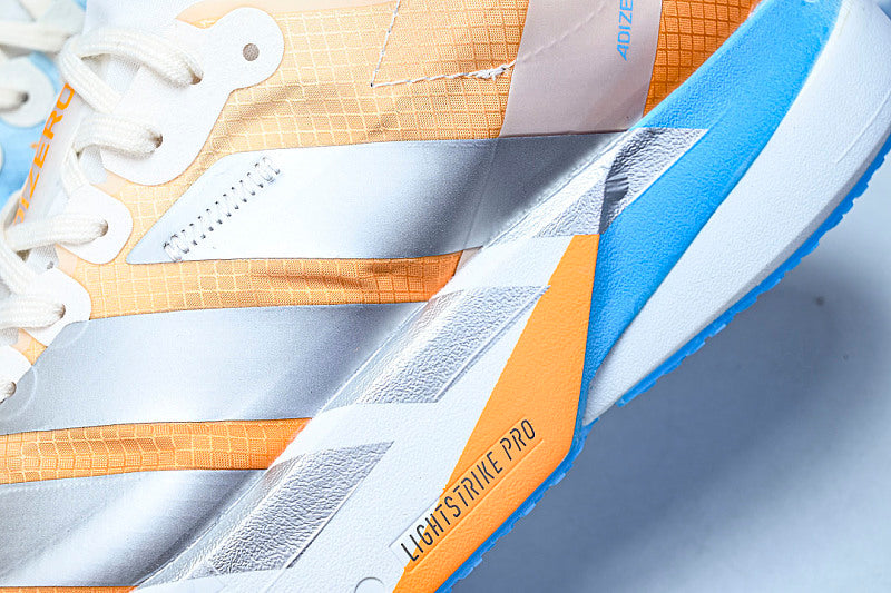 KH6360 ADIZERO ADIOS 4 M LOW-TOP RUNNING SHOES ORANGE/SILVER/BLUE/WHITE