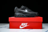 HV4517-002 AIR MAX 90 RETRO AIR CUSHIONED RUNNING SHOES BLACK/LIGHT GRAY