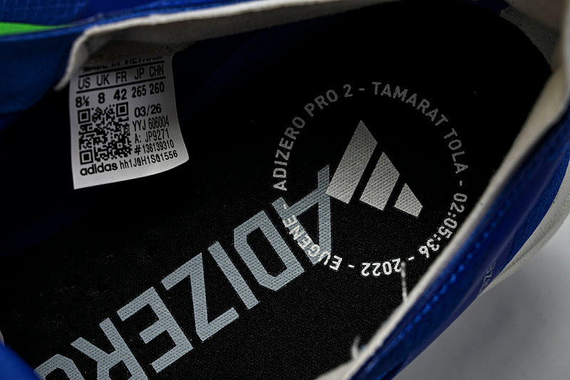JP9271 ADIZERO ADIOS 4 M LOW-TOP RUNNING SHOES BLUE/GREEN