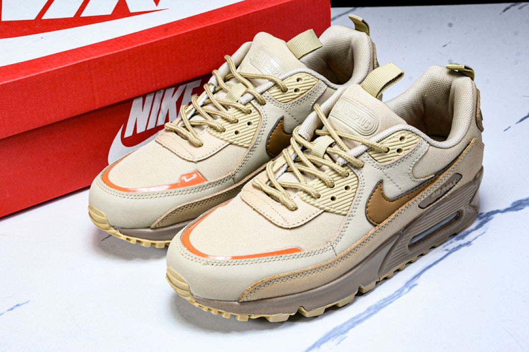 CQ7743-200 AIR MAX 90 TRENDY COUPLE LOW TOP AIR CUSHIONED CASUAL LIGHT WHEAT/BROWN/KHAKI