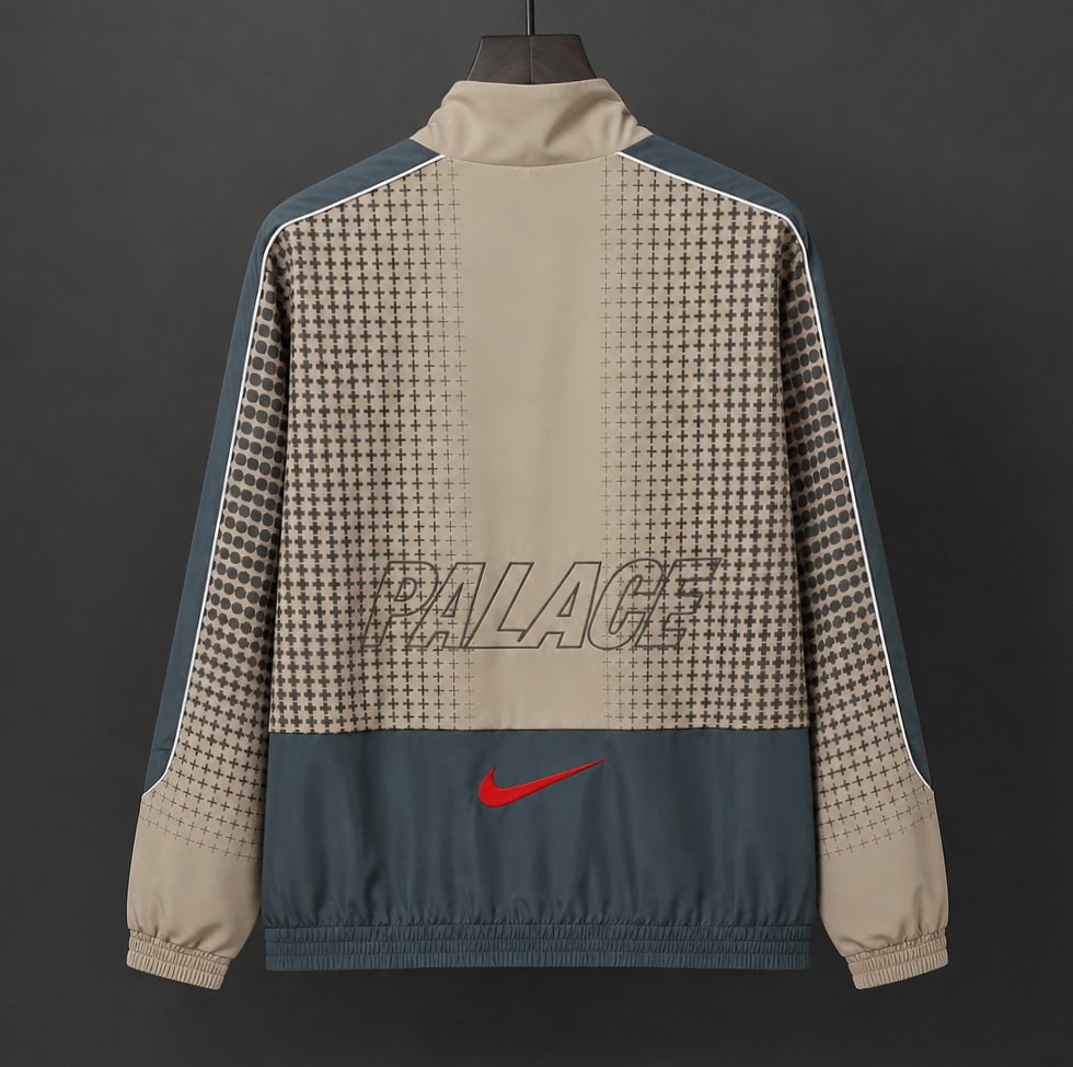 2026 England x Palace Training Khaki Grey Track Windbreaker