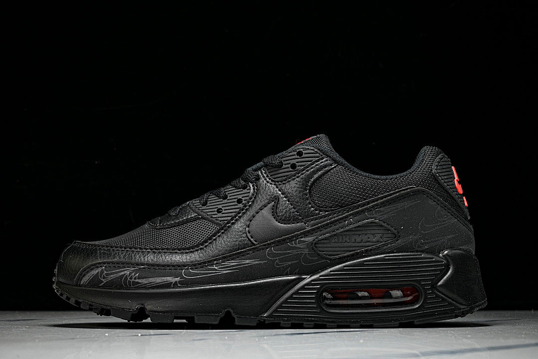 DZ4504-003 AIR MAX 90 RETRO AIR CUSHIONED RUNNING SHOES BLACK/INKINESS