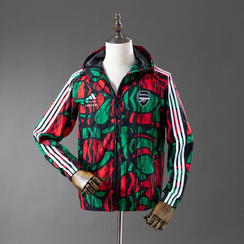 Arsenal Red & Green Print Windbreaker
