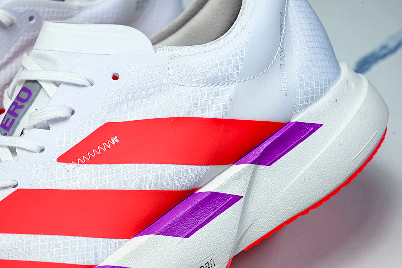KZ9020 ADIZERO ADIOS PRO 4 FOOTWEAR WHITE/LUCID RED/SHOCK PURPLE