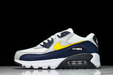 AJ1285-101 AIR MAX 90 RETRO AIR CUSHIONED RUNNING SHOES BLACK/WHITE/LIGHT GRAY/YELLOW