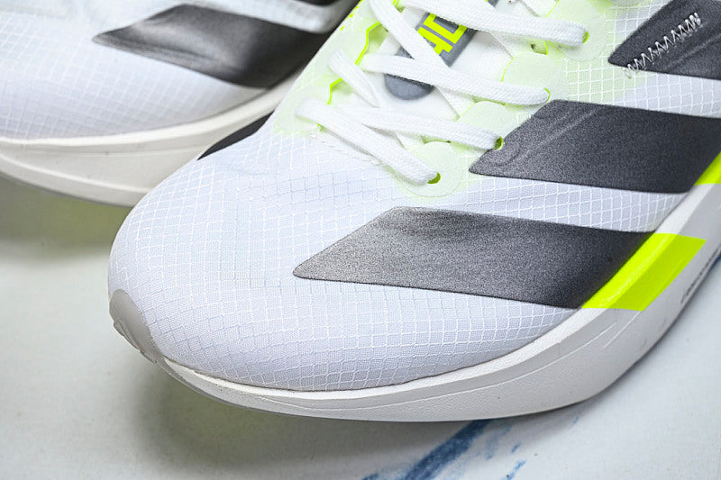 KJ7036 ADIZERO ADIOS 4 M LOW-TOP RUNNING SHOES WHITE/GREY/GREEN