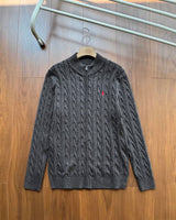Ralph Lauren Cable-Knit Zip Stand-Collar Sweater RL2503