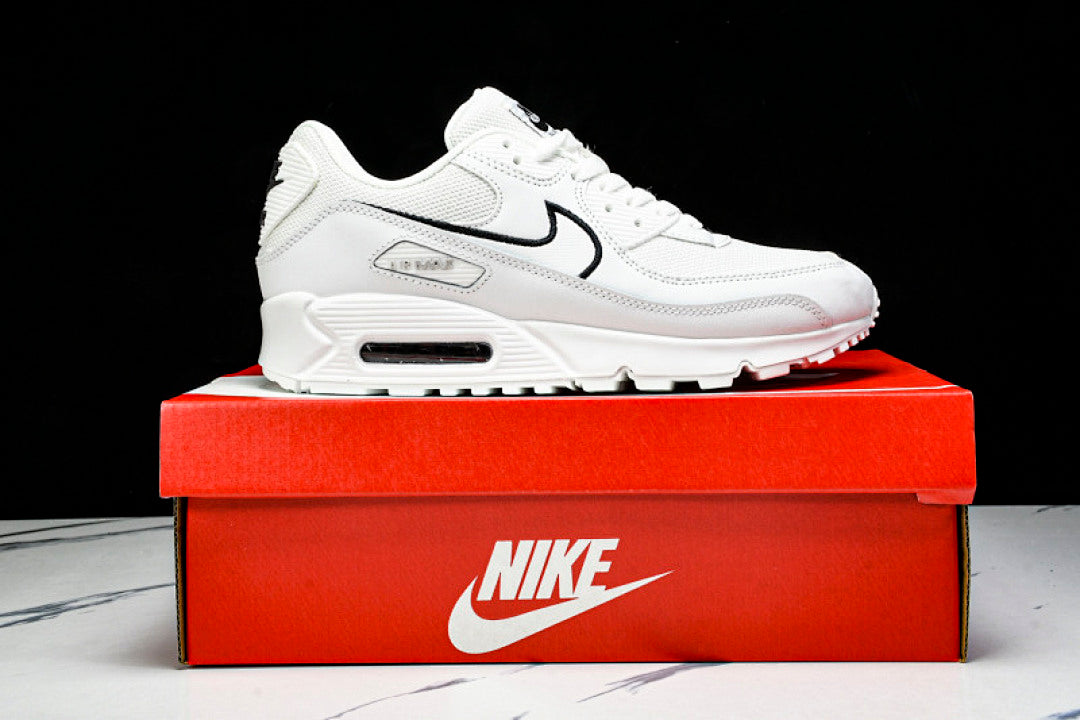 【240】HF3835-100 AIR MAX 90 TRENDY COUPLE LOW TOP AIR CUSHIONED CASUAL WHITE/BLACK
