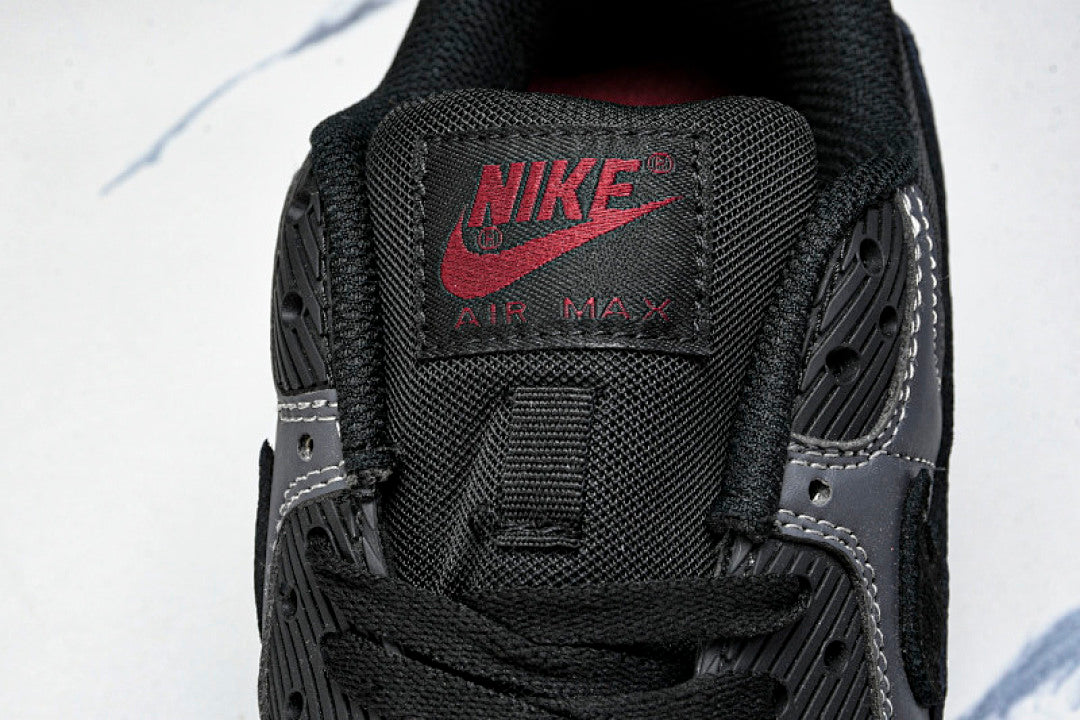 CH8490-001 AIR MAX 90 TRENDY COUPLE LOW TOP AIR CUSHIONED CASUAL BLACK/DARK GRAY/WHITE