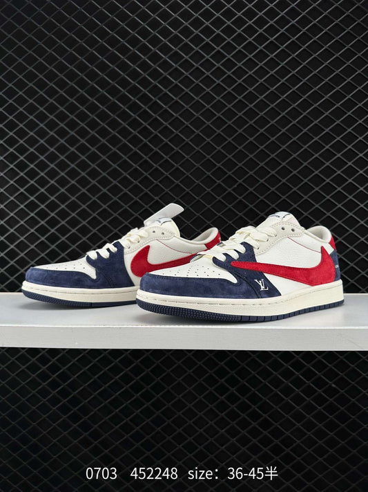 24 Corporate Travis Scott x Fragment Design x Jordan Air Jordan Low OG SP AJ Joe LV joint low-top cultural casual sneakers LV joint #多方连