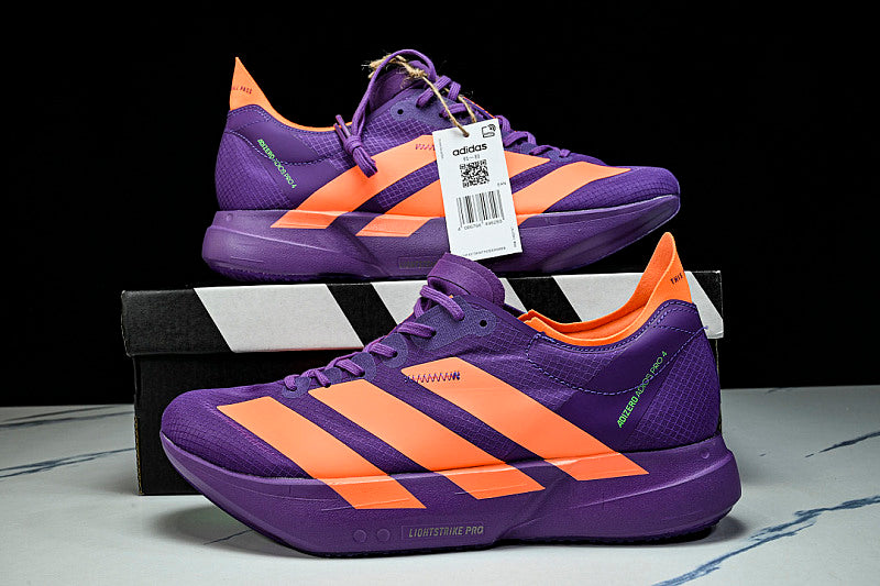 ADIZERO ADIOS 4 M LOW-CUT RUNNING SHOES PURPLE/ORANGE